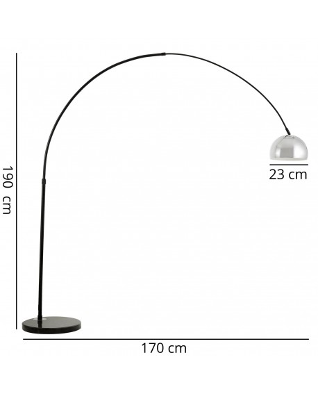 LAMPA STOJĄCA PODŁOGOWA CZARNO-CHROMOWANA AZURRO C1