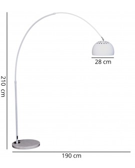 Minimalistyczna lampa podłogowa biała AZURRO B1 z granitową podstawą nowoczesny design