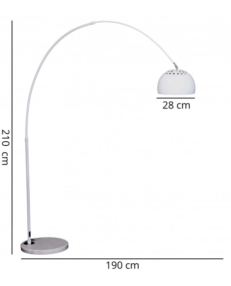 Minimalistyczna lampa podłogowa biała AZURRO B1 z granitową podstawą nowoczesny design