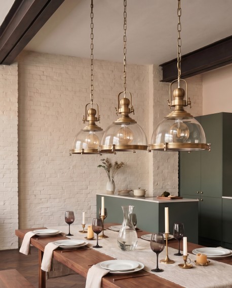 Stylowa lampa sufitowa Lumina Deco FALCO wpisująca się w industrialną jadalnię loftową