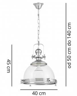 LAMPA WISZĄCA SUFITOWA LOFT CHROMOWANA FALCO