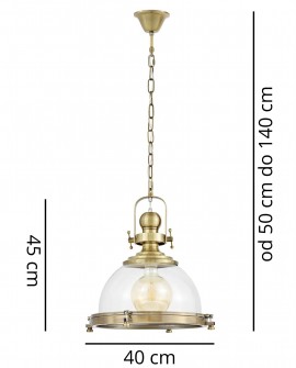 LAMPA WISZĄCA SUFITOWA LOFT MOSIĘŻNA FALCO