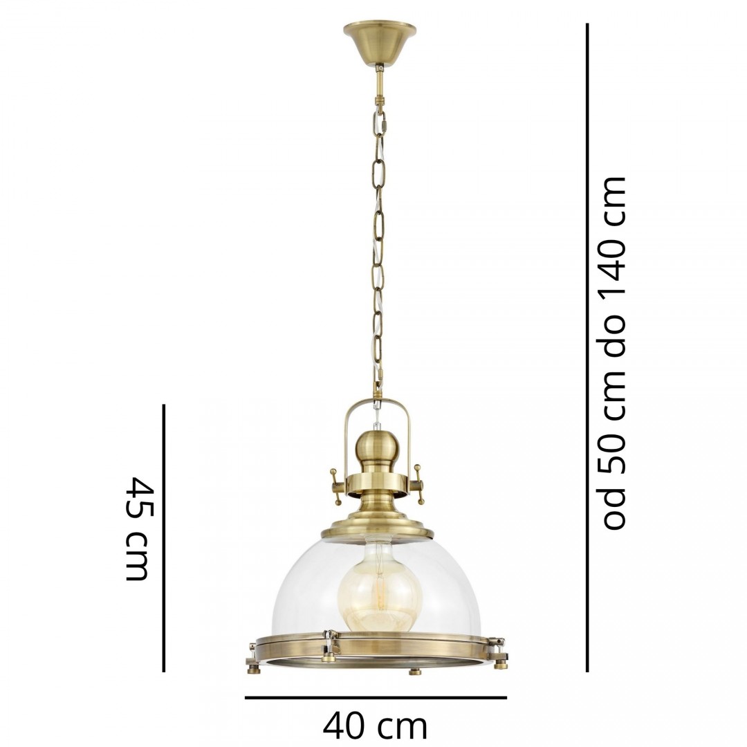 LAMPA WISZĄCA SUFITOWA LOFT ZŁOTO SZCZOTKOWANE FALCO