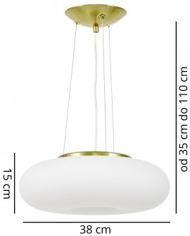 Lampa sufitowa BIANTE D38 Lumina Deco o średnicy 38 cm i regulowanej wysokości do 110 cm