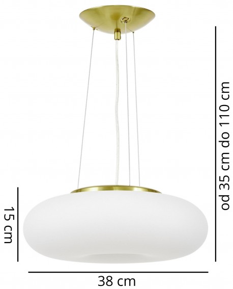 Lampa sufitowa BIANTE D38 Lumina Deco o średnicy 38 cm i regulowanej wysokości do 110 cm