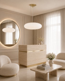 Nowoczesna lampa sufitowa BIANTE D48 Lumina Deco tworzy przytulny klimat w eleganckim salonie