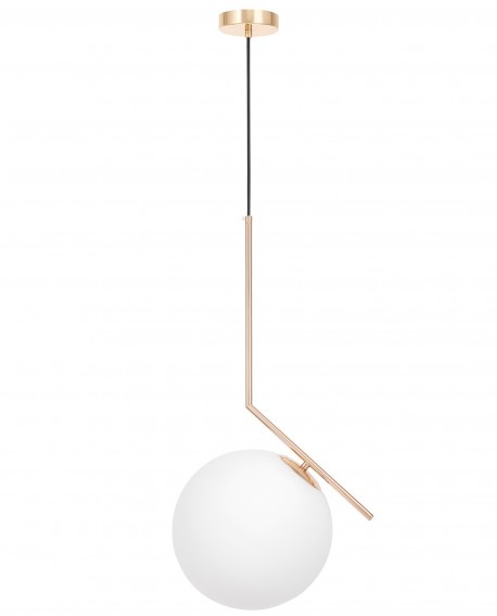LAMPA WISZĄCA NOWOCZESNA ZŁOTO BIAŁA KULA SORENTO 25 LUMINA DECO