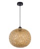 SUFITOWA LAMPA WISZĄCA BAMBUSOWA BOHO PLECIONY ŻYRANDOL DO SYPIALNI I SALONU 30 CM