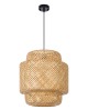 LAMPA WISZĄCA NATURALNA BAMBUSOWA ŻYRANDOL DO SALONU I SYPIALNI W STYLU BOHO 40 CM
