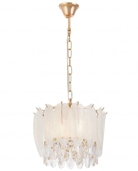 NOWOCZESNY ŻYRANDOL KRYSZTAŁOWY BIAŁO-ZŁOTY CAVALINI D30 LUMINA DECO