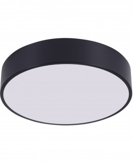 nowoczesna lampa sufitowa plafon czarny orbo d40 lampit, widok z przodu na czarny okrągły plafon