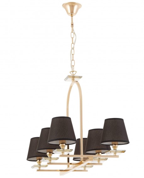 LAMPA WISZĄCA CZARNO-ZŁOTA LIMERA W6 LUMINA DECO