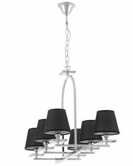 LAMPA WISZĄCA CZARNO-CHROMOWANA LIMERA W6 LUMINA DECO