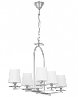 LAMPA WISZĄCA BIAŁO-CHROMOWANA LIMERA W6 LUMINA DECO