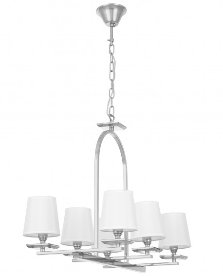 LAMPA WISZĄCA BIAŁO-CHROMOWANA LIMERA W6 LUMINA DECO