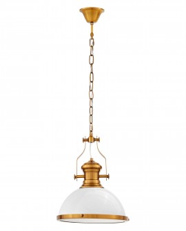 LAMPA WISZĄCA INDUSTRIALNA LOFT BIAŁO-MOSIĘŻNA ETTORE LUMINA DECO
