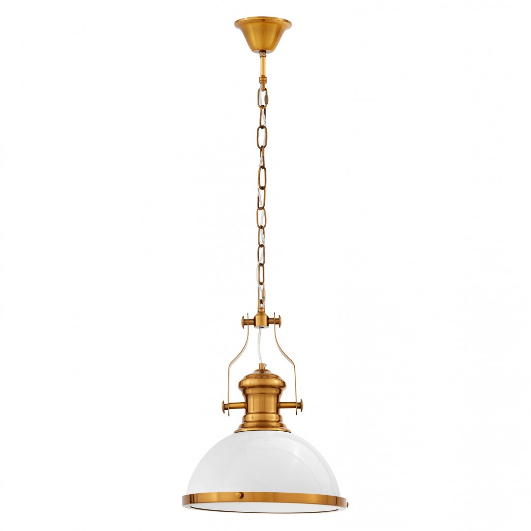 LAMPA WISZĄCA INDUSTRIALNA LOFT BIAŁO-ZŁOTA SZCZOTKOWANA ETTORE LUMINA DECO