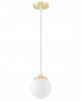 LAMPA WISZĄCA SUFITOWA NOWOCZESNA ZŁOTO KLASYCZNE BIAŁA KULA FINO W1 LED
