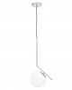 LAMPA WISZĄCA NOWOCZESNA CHROMOWANA BIAŁA KULA SORENTO 15