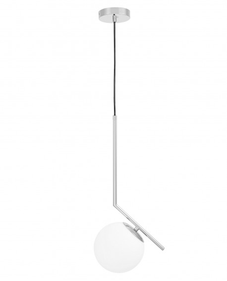 LAMPA WISZĄCA NOWOCZESNA CHROMOWANA BIAŁA KULA SORENTO 15 LUMINA DECO