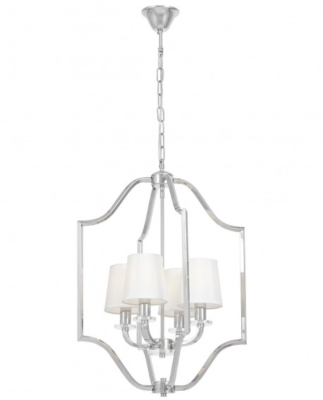 LAMPA WISZĄCA NOWOCZESNA BIAŁO-CHROMOWANA ORLANDO W4 LUMINA DECO