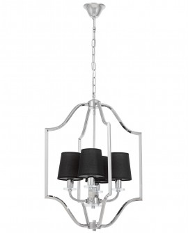 LAMPA WISZĄCA NOWOCZESNA CZARNO-CHROMOWANA ORLANDO W4 LUMINA DECO