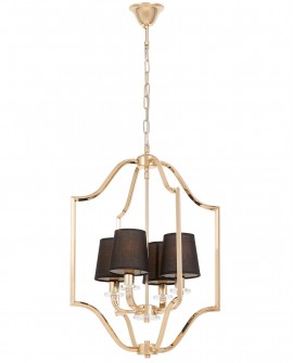 LAMPA WISZĄCA NOWOCZESNA CZARNO-ZŁOTA ORLANDO W4 LUMINA DECO