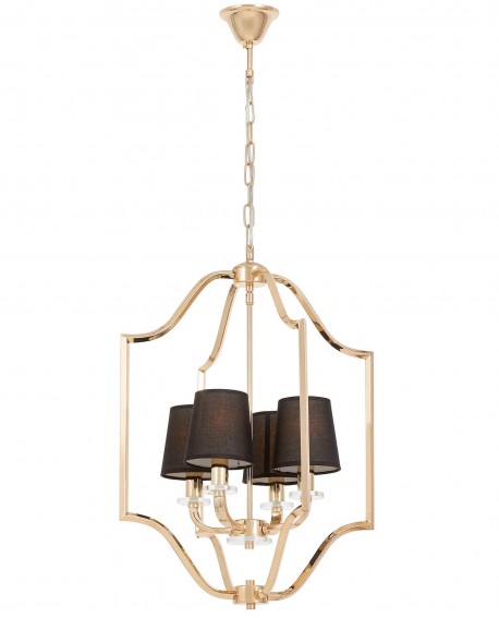 LAMPA WISZĄCA NOWOCZESNA CZARNO-ZŁOTA ORLANDO W4 LUMINA DECO