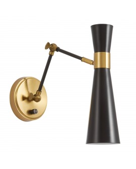 LAMPA ŚCIENNA KINKIET NOWOCZESNY CZARNY SENA W2 LUMINA DECO