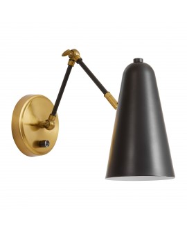 LAMPA ŚCIENNA KINKIET NOWOCZESNY CZARNY RONA W2 LUMINA DECO