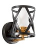 LAMPA ŚCIENNA KINKIET CZARNO-ZŁOTY SZCZOTKOWANY ASTILA W1