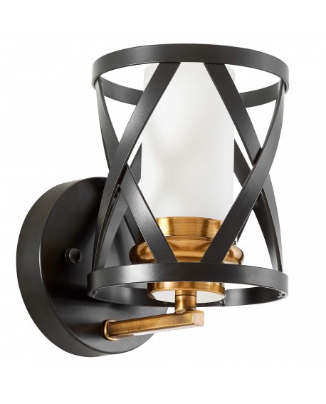LAMPA ŚCIENNA KINKIET CZARNO-MOSIĘŻNY ASTILA W1 LUMINA DECO