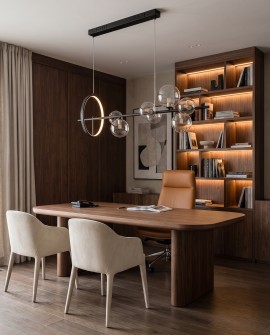 Lampa wisząca MERIDO W7 z przezroczystymi szklanymi kloszami na czarnym stelażu