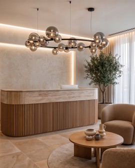 Designerka lampa wisząca MERIDO W24 Lumina Deco w aranżacji recepcji lub biura
