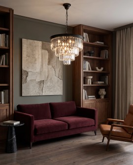 Czarny żyrandol Capria Lumina Deco z transparentnymi kryształami