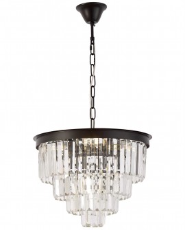 Czarny żyrandol Capria Lumina Deco z transparentnymi kryształami