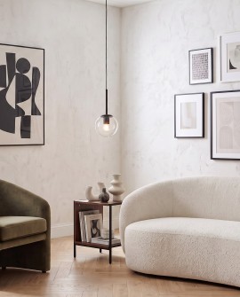 Lampa wisząca ZODIAK Lumina Deco o szklanym kloszu i czarnej podsufitce