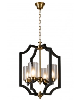 LAMPA WISZĄCA LOFT CZARNO-ZŁOTA SZCZOTKOWANA VIGATTO W4