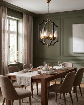 Lampa sufitowa VIGATTO firmy Lumina Deco z czarną ramą i szklanymi kloszami