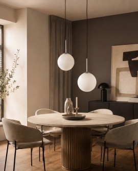 Nowoczesna lampa wisząca Fredica D30 Lumina Deco z chromowaną podsufitką