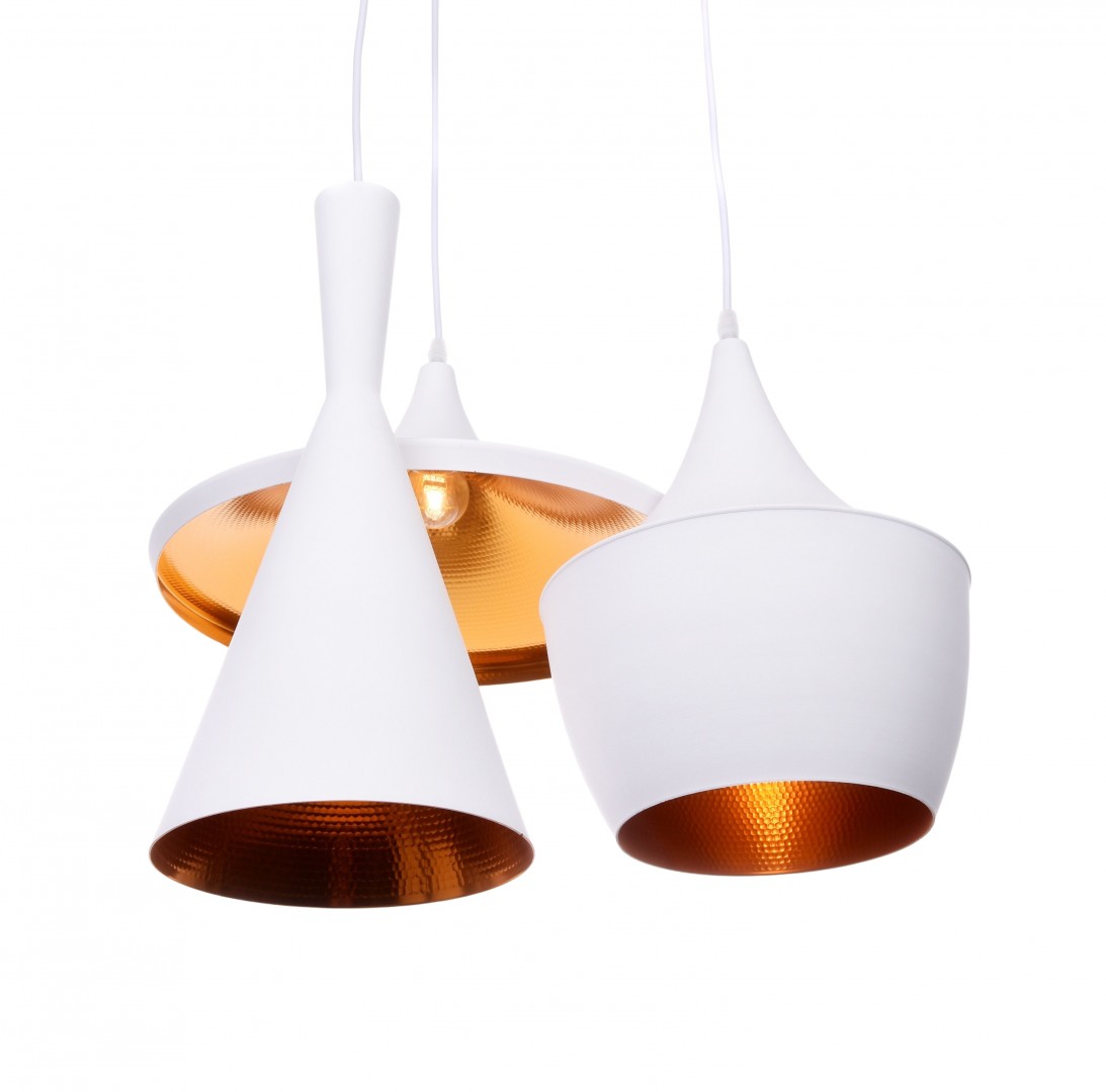 LAMPA WISZĄCA LOFT BIAŁA POTRÓJNA FOGGI W3 LUMINA DECO