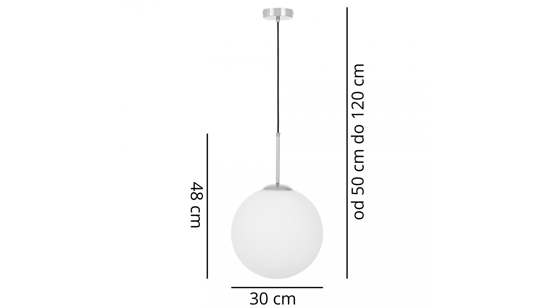 Nowoczesna lampa wisząca Fredica D30 Lumina Deco z chromowaną podsufitką