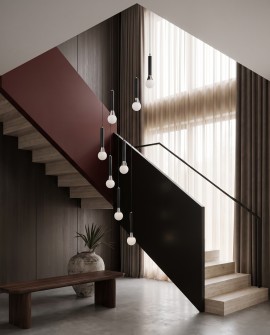 LAMPA WISZĄCA SUFITOWA NOWOCZESNA CZARNO-CHROMOWANA FOLINO W1 LUMINA DECO