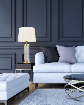 LAMPA STOŁOWA GLAMOUR BIAŁO-ZŁOTA SZCZOTKOWANA LA BOTTE LUMINA DECO
