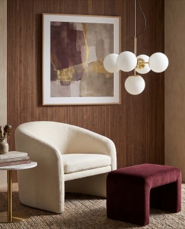Lampa sufitowa złota z białymi kulami marki Lumina Deco w stylu modern classic