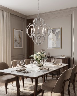 Ozdobna lampa sufitowa CESARO do eleganckiego salonu z detalami w stylu glamour