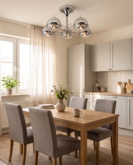 Lampa sufitowa chromowana pięć punktów światła Veroni W5