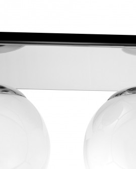 Lampa sufitowa MALDINI W3 o podłużnej formie i trzech kulistych kloszach