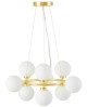 LAMPA WISZĄCA NOWOCZESNA ZŁOTO KLASYCZNE BIAŁE KULE MARSIADA 9