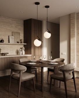 Nowoczesna lampa wisząca SORENTO D15 Lumina Deco z czarnym ramieniem i białą kulą
